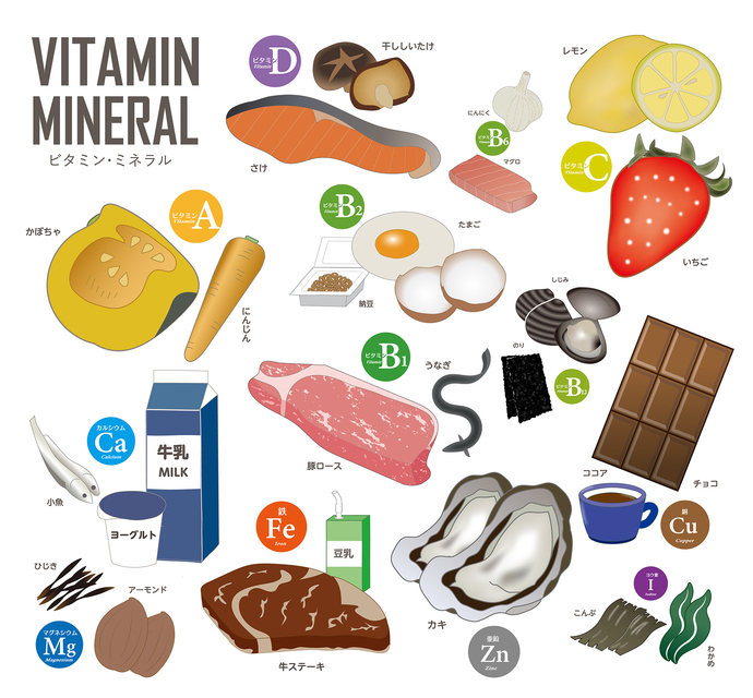 ビタミン&ミネラルは種類が多いため様々な食材をとりましょう❗️